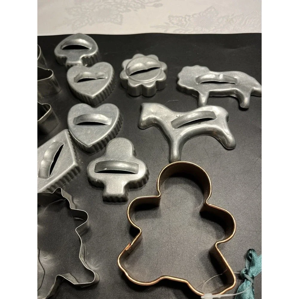 Lot of 15 Vintage Metal Cookie Cutter